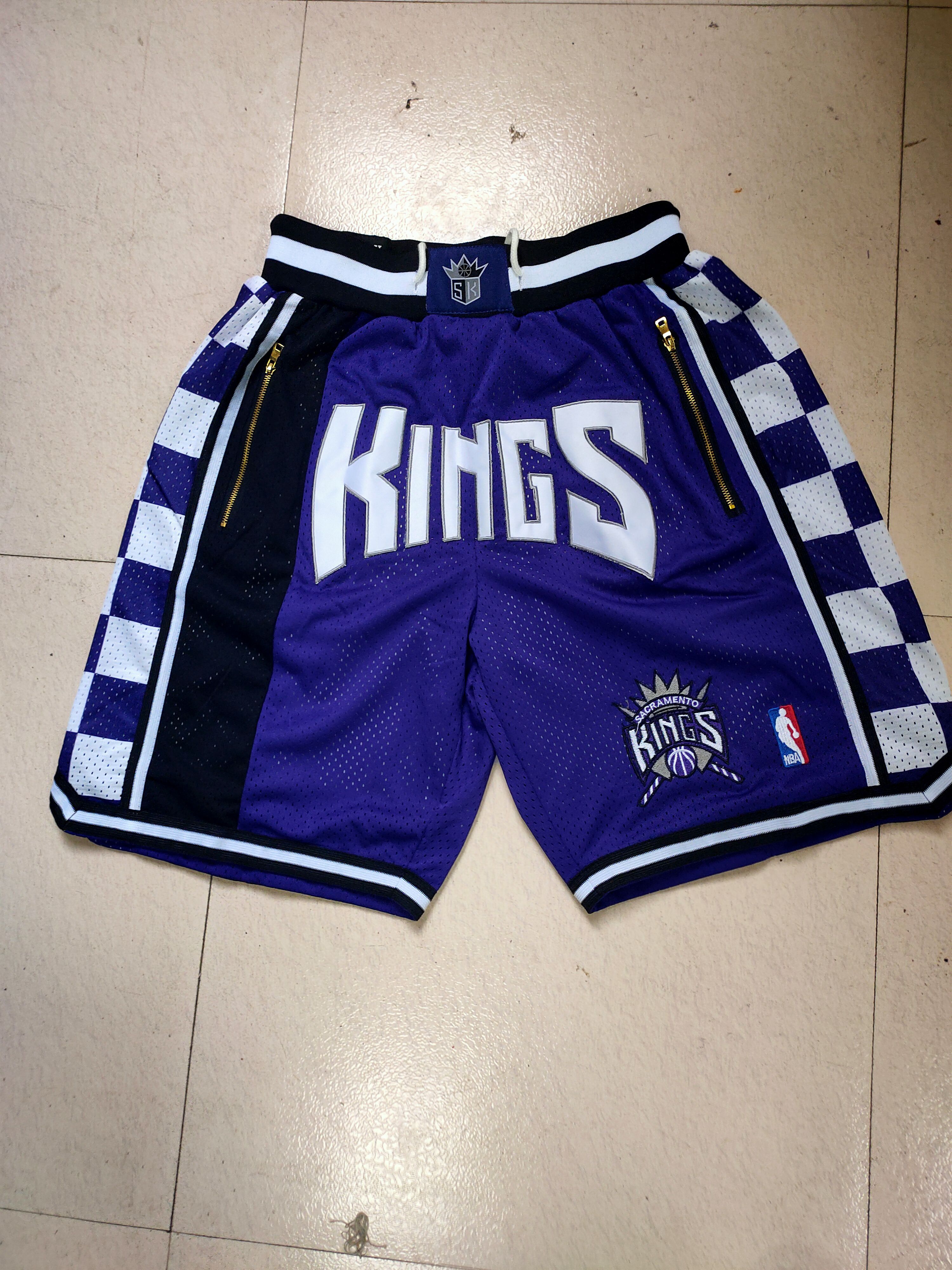 Cheap Men NBA 2021 Sacramento Kings Purple Shorts 1